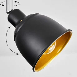 Plafonnier Pistrino Chrome, Noir, 4 Lumieres