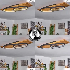 Plafonnier Pompu Led Ecru, Noir, 1 Lumiere