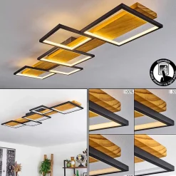 Plafonnier Pompu Led Ecru, Noir, 1 Lumiere