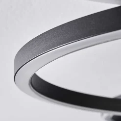 Plafonnier Pompu Led Ecru, Noir, 1 Lumiere