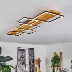 Plafonnier Pompu Led Ecru, Noir, 1 Lumiere