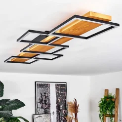 Plafonnier Pompu Led Ecru, Noir, 1 Lumiere