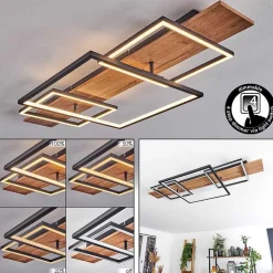 Plafonnier Pompu Led Ecru, Noir, 1 Lumiere