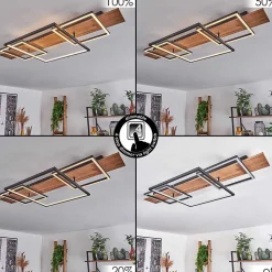 Plafonnier Pompu Led Ecru, Noir, 1 Lumiere