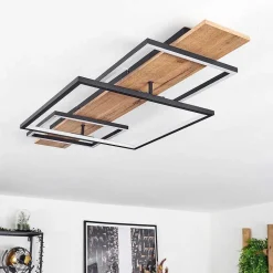 Plafonnier Pompu Led Ecru, Noir, 1 Lumiere