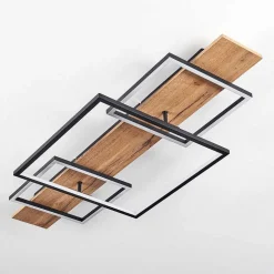 Plafonnier Pompu Led Ecru, Noir, 1 Lumiere