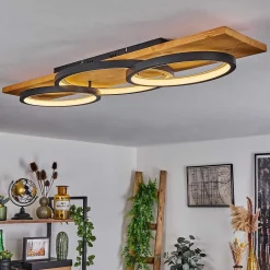 Plafonnier Pompu Led Ecru, Noir, 1 Lumiere