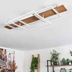 Plafonnier Pompu Led Ecru, Blanc, 1 Lumiere