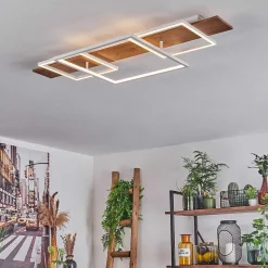 Plafonnier Pompu Led Ecru, Blanc, 1 Lumiere