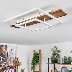 Plafonnier Pompu Led Ecru, Blanc, 1 Lumiere