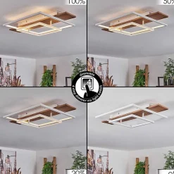 Plafonnier Pompu Led Ecru, Blanc, 1 Lumiere