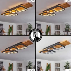 Plafonnier Pompu Led Ecru, Noir, 1 Lumiere