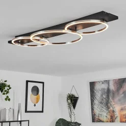 Plafonnier Pompu Led Noir, 3 Lumieres