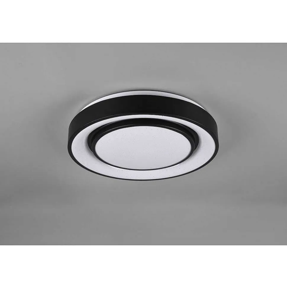 Plafonnier Reality Mona Led Noir, 1 Lumiere, Changeur De Couleurs