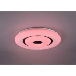 Plafonnier Reality Rana Led Noir, Blanc, 1 Lumiere, Telecommandes, Changeur De Couleurs