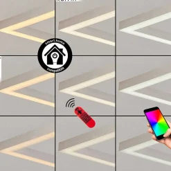 Plafonnier Relous Led Acier Inoxydable, 3 Lumieres, Telecommandes, Changeur De Couleurs