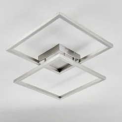 Plafonnier Relous Led Acier Inoxydable, 2 Lumieres, Telecommandes, Changeur De Couleurs