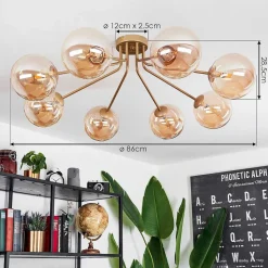 Plafonnier Remaisnil Laiton, 8 Lumieres