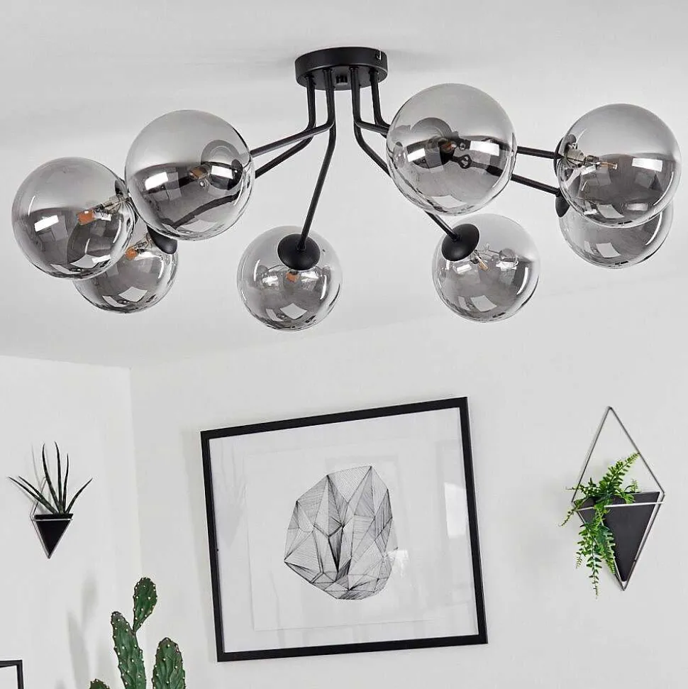 Plafonnier Remaisnil Noir, 8 Lumieres