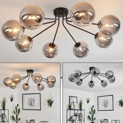 Plafonnier Remaisnil Noir, 8 Lumieres