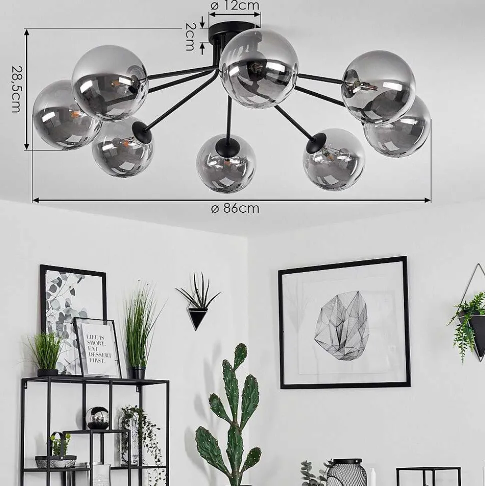 Plafonnier Remaisnil Noir, 8 Lumieres