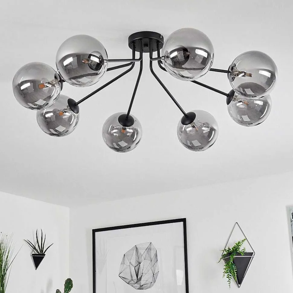 Plafonnier Remaisnil Noir, 8 Lumieres