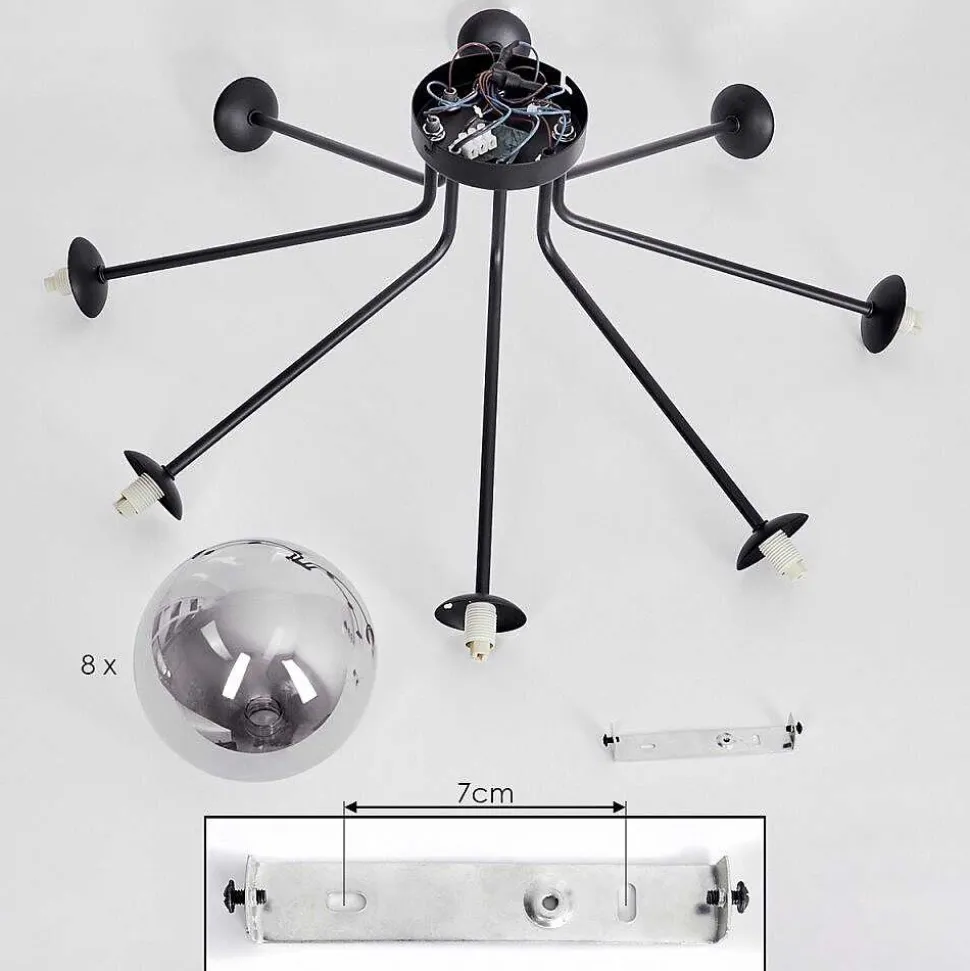 Plafonnier Remaisnil Noir, 8 Lumieres