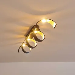Plafonnier Rezat Led Noir Dore, 1 Lumiere