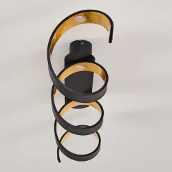 Plafonnier Rezat Led Noir Dore, 1 Lumiere