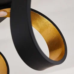 Plafonnier Rezat Led Noir Dore, 1 Lumiere