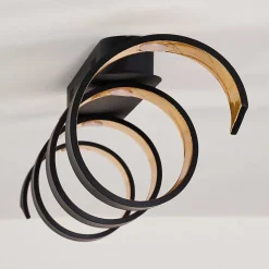 Plafonnier Rezat Led Noir Dore, 1 Lumiere