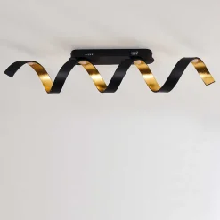 Plafonnier Rezat Led Noir Dore, 1 Lumiere