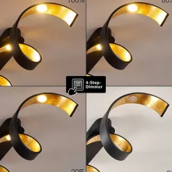 Plafonnier Rezat Led Noir Dore, 1 Lumiere