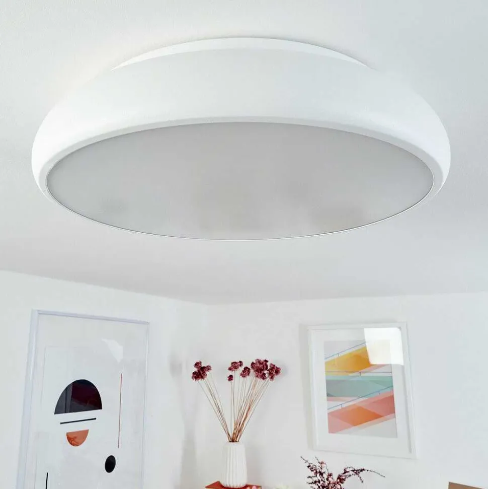 Plafonnier Rhone Led Blanc, 1 Lumiere, Changeur De Couleurs