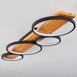 Plafonnier Rodekro Led Bois Clair, Noir, 1 Lumiere