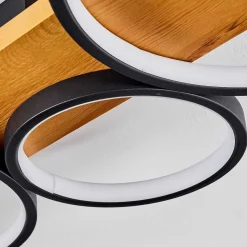 Plafonnier Rodekro Led Bois Clair, Noir, 1 Lumiere