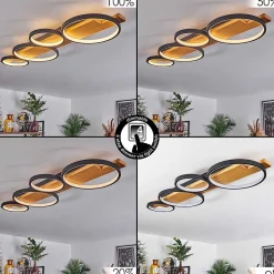 Plafonnier Rodekro Led Ecru, Noir, 1 Lumiere