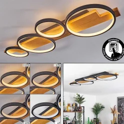 Plafonnier Rodekro Led Ecru, Noir, 1 Lumiere