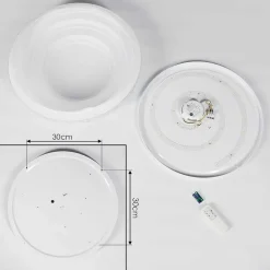 Plafonnier Roseto Led Transparent, Blanc, 1 Lumiere, Telecommandes