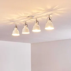 Plafonnier Safari Blanc, 4 Lumieres