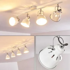 Plafonnier Safari Blanc, 4 Lumieres