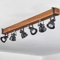 Plafonnier Safari Brun, Noir, 6 Lumieres