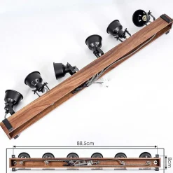 Plafonnier Safari Brun, Noir, 6 Lumieres