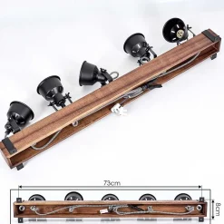 Plafonnier Safari Brun, Noir, 5 Lumieres