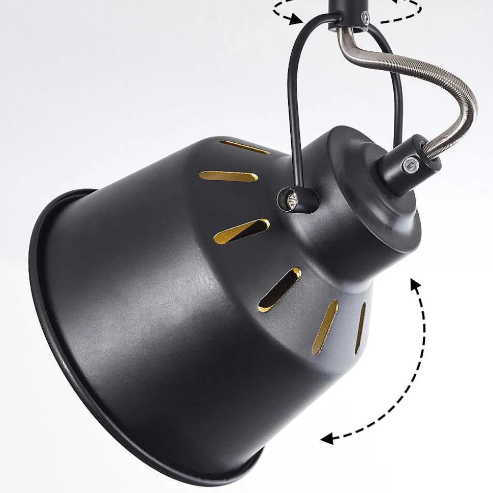 Plafonnier Safari Chrome, Noir, 6 Lumieres