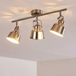 Plafonnier Safari Chrome Brosse, 3 Lumieres