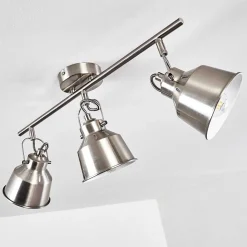 Plafonnier Safari Chrome Brosse, 3 Lumieres