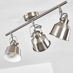 Plafonnier Safari Chrome Brosse, 3 Lumieres