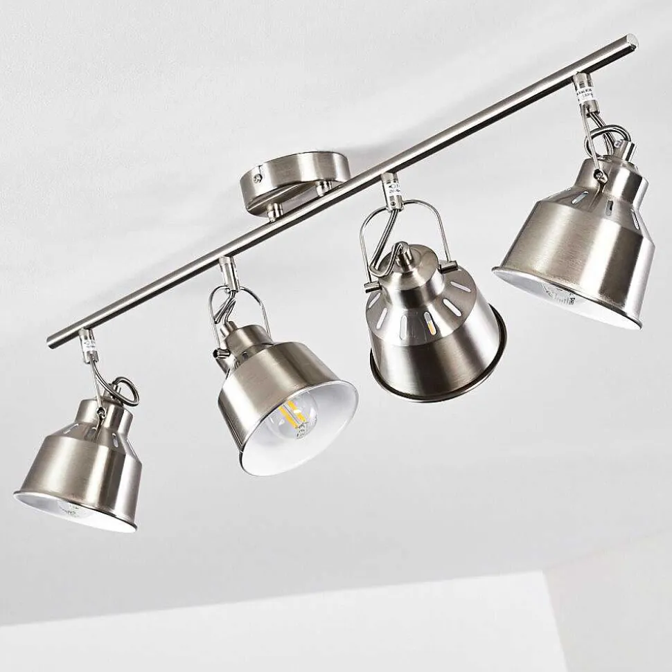 Plafonnier Safari Chrome Brosse, 4 Lumieres