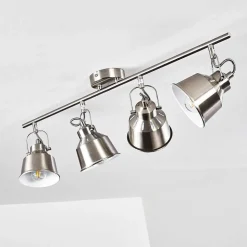 Plafonnier Safari Chrome Brosse, 4 Lumieres